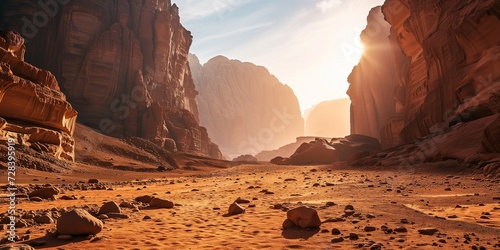 Landscapes of desert and rocks