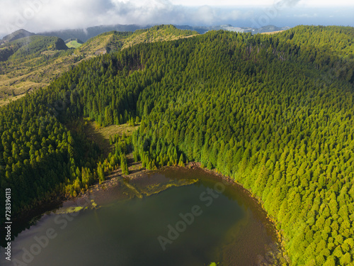 Lake canary or "Lagoa do Canario" is a volcanic lake in the island of São Miguel in the Azores - Portugal