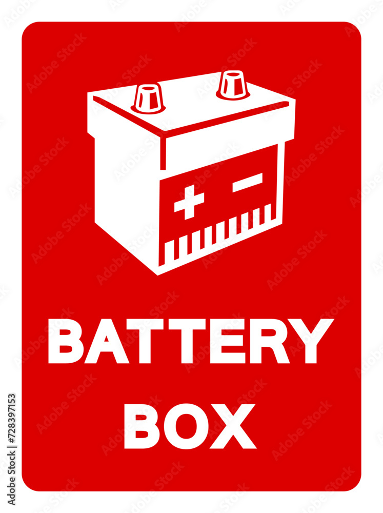 Battery Box Symbol Sign, Vector Illustration, Isolate On White Background Label. EPS10 Battery Box Symbol Sign, Vector Illustration, Isolate On White Background Label. EPS10