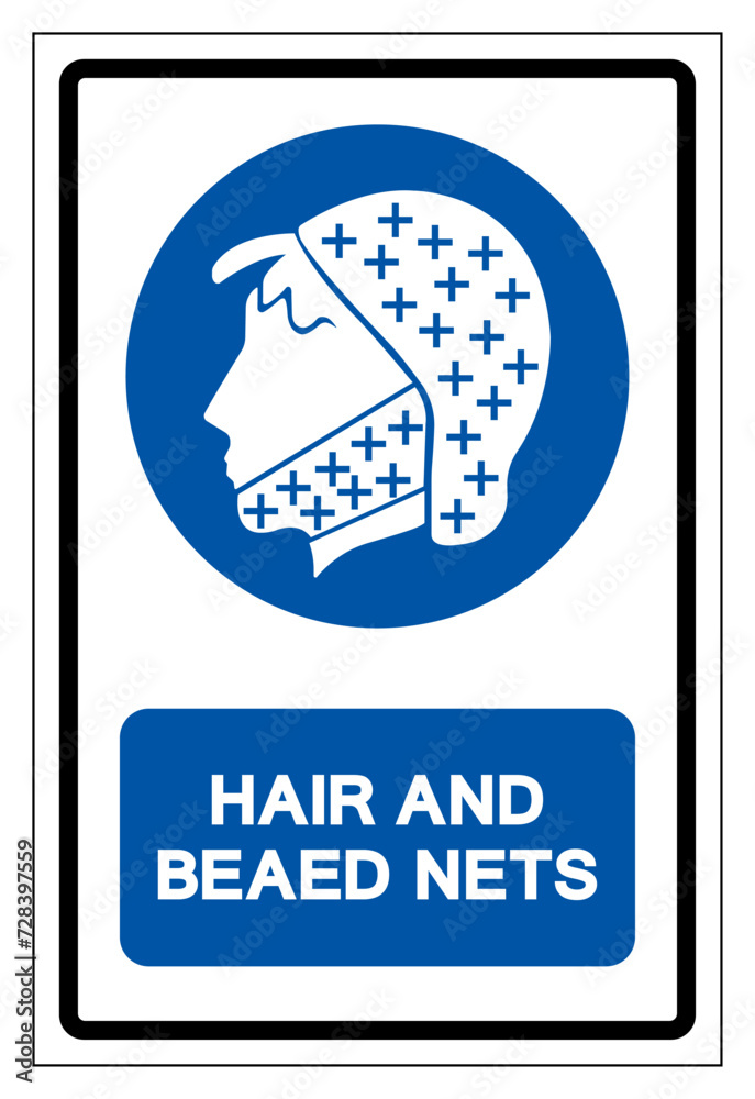Hair and Beard Nets Must Be Worn Symbol Sign ,Vector Illustration, Isolate On White Background Label. EPS10 Hair and Beard Nets Must Be Worn Symbol Sign ,Vector Illustration, Isolate On White Background Label. EPS10