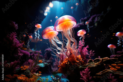 Underwater world. Jellyfish