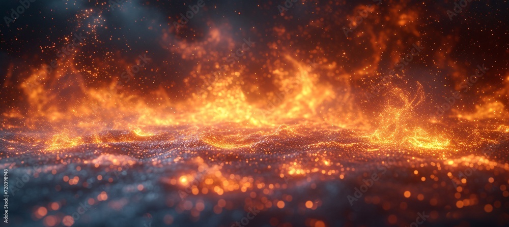 Glowing Fire Pit A Sizzling Summer Night Generative AI
