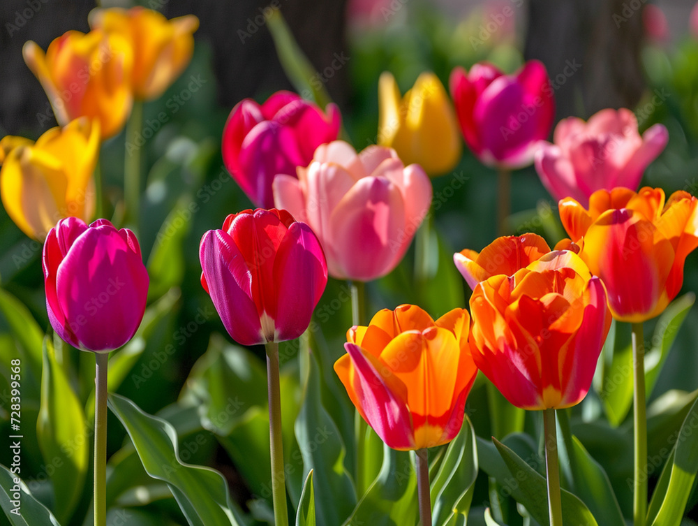 Obraz premium beauty tulip flower vibrant colorful flora