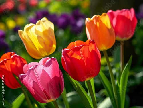 beauty tulip flower vibrant colorful flora