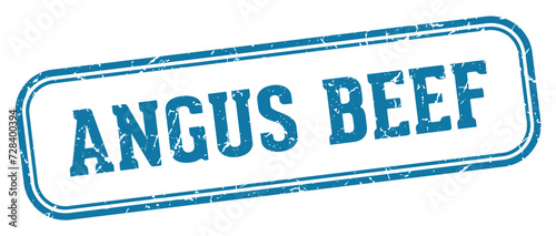 angus beef stamp. angus beef rectangular stamp on white background