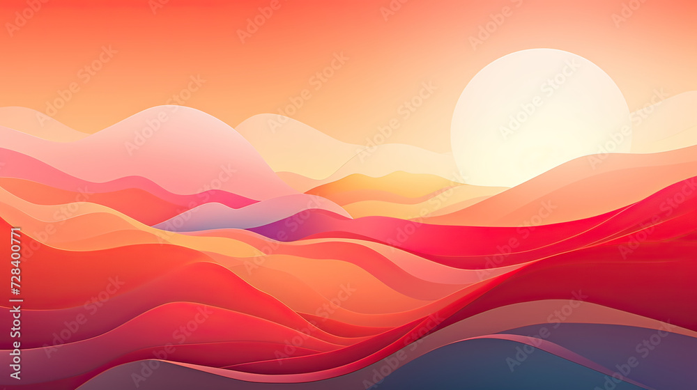 Ethereal beauty of sunsets with a touch of abstraction, a fresh perspective and a visually engaging sunset abstract background Ai Generative