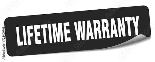 lifetime warranty sticker. lifetime warranty label