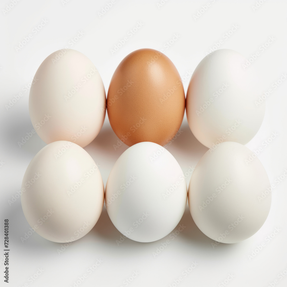 Various chicken egg color. Different shade of eggs, isolated on white background Various chicken egg color. Different shade of eggs, isolated on white background