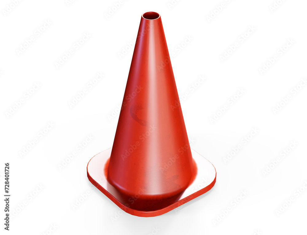 Traffic cone isolated over white 3d render Traffic cone isolated over white 3d render