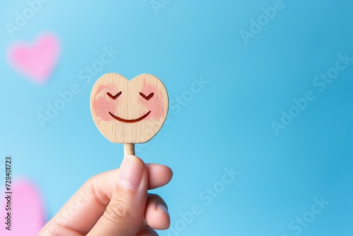 Positive Psychology Emoji empathy Smiley, Icon Illustration creative illustration. Smiling cartoon emotional trigger. Big grin laughing happy smile. persuasive technique stress management photo