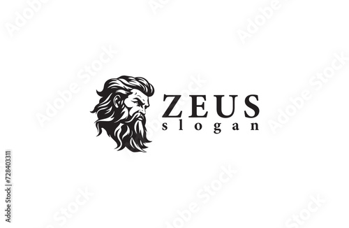 Zeus head logo design vector illustration