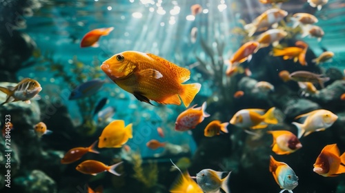fish in the aquarium.