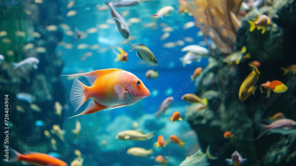 fish in the aquarium.