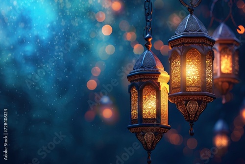 Ramadan Poster design, realistic, HD, copy space - generative ai