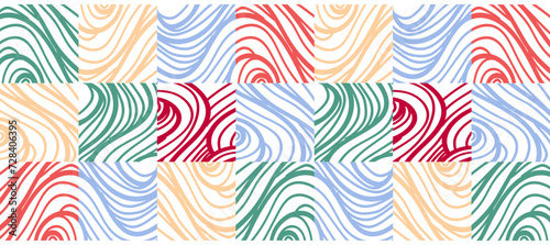 abstract colorful ocean wavy curves pattern design background