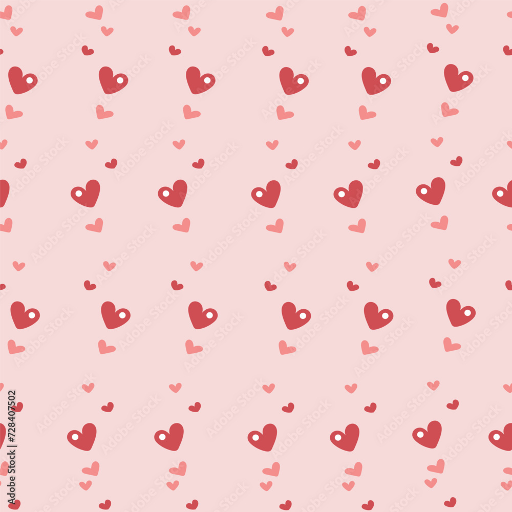 Heartfelt romance: Valentines Day vector pattern with hearts and cupid. Expressive love notes and charming illustrations for a sentimental and festive atmosphere
