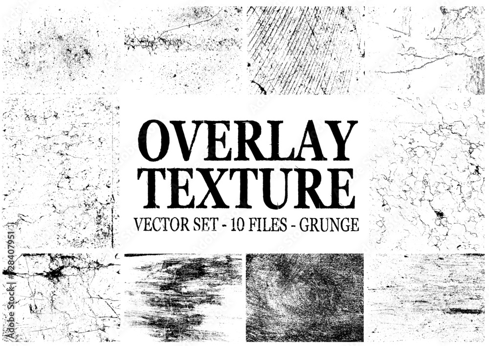 overlay texture set, collection grunge, vintage, backgrounds - obrazy, fototapety, plakaty 