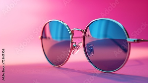 Stylish sunglasses mockup on a soft pink background 