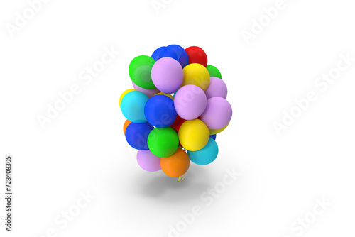 3d colorful balloons isolated on white