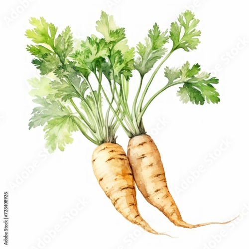 watercolor  parsley root
