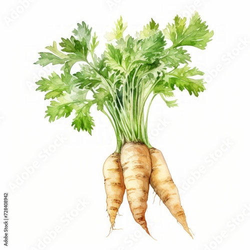 watercolor  parsley root
