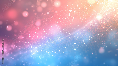 a colorful abstract composition of pink  blue  and purple hues  with a galaxy-like pattern of white speckles and bokeh effects.