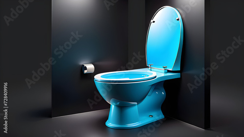 bathroom toilet sink bathtub 3d. vector clipart isolated on a black background