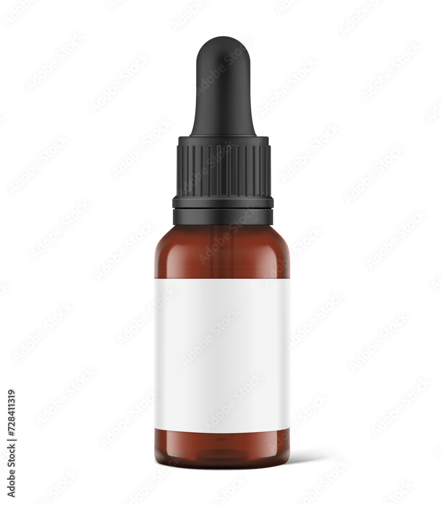 Dropper bottle mockup isolated on white background. Vector illustration. Front view. Сan be used for cosmetic, medical and other needs. EPS10. Dropper bottle mockup isolated on white background. Vector illustration. Front view. Сan be used for cosmetic, medical and other needs. EPS10.