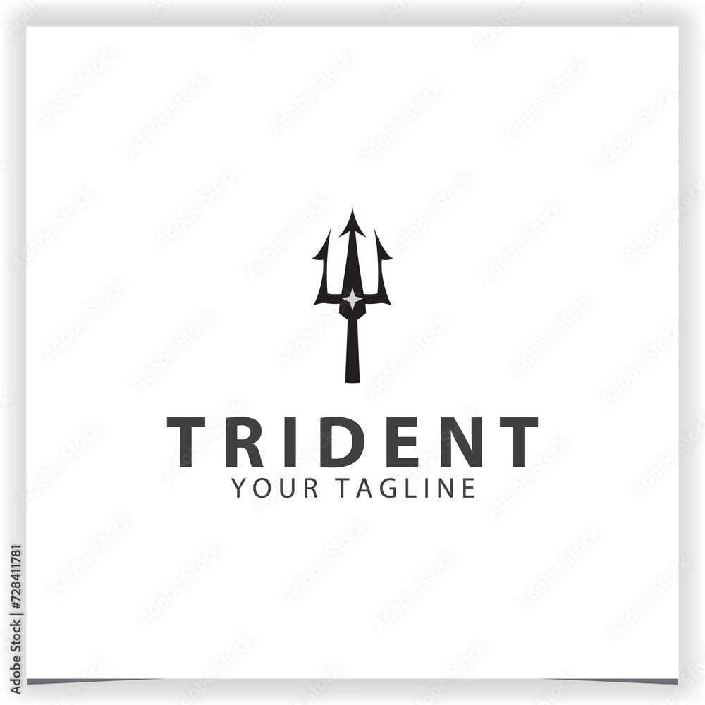 trident logo design flat vector illustration trident logo design flat vector illustration