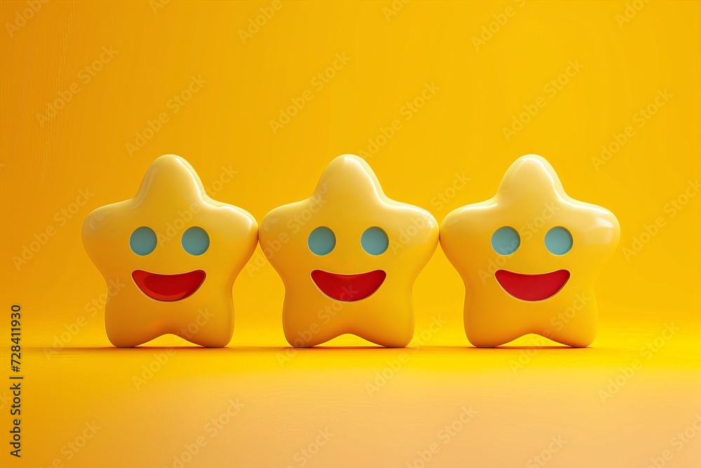 Obraz premium Smiling Emoji hand gesture Smiley, Vector Design bookmark. Star rating love sybol exultation. Happy feedback ball colorful note happy smile. trademark crm client service