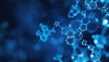 Abstract blue molecules background, chemical compounds for pharmacy or medicine theme backdrop