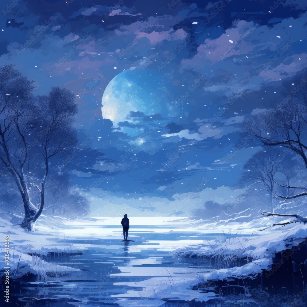 Moonlit Winter Serenity