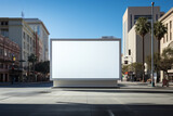 blank empty white billboard for advertisement on the street generative by ai