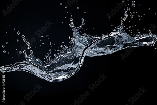 Water Splash on Black Background