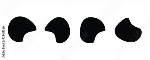Modern liquid irregular blob shape abstract elements graphic flat style design fluid vector illustration set. 123