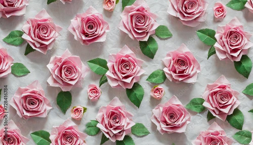 origami paper pink rose pattern