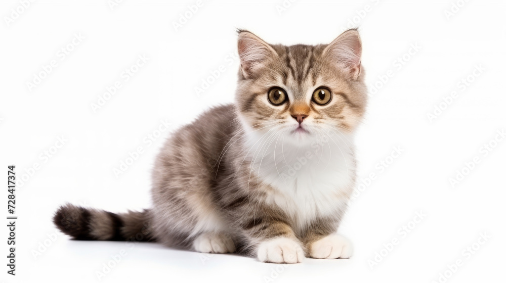 Cute cat on a white background. Copy space. Cute cat on a white background. Copy space.