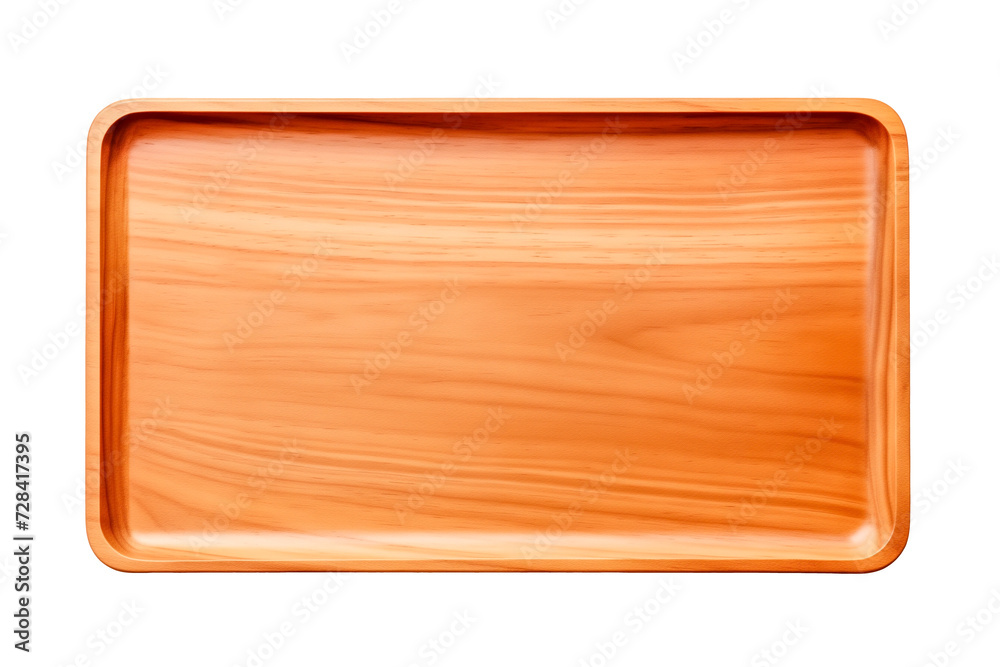 Top view blank wooden tray on transparent background Top view blank wooden tray on transparent background