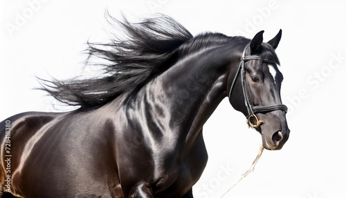 black horse isolated on white