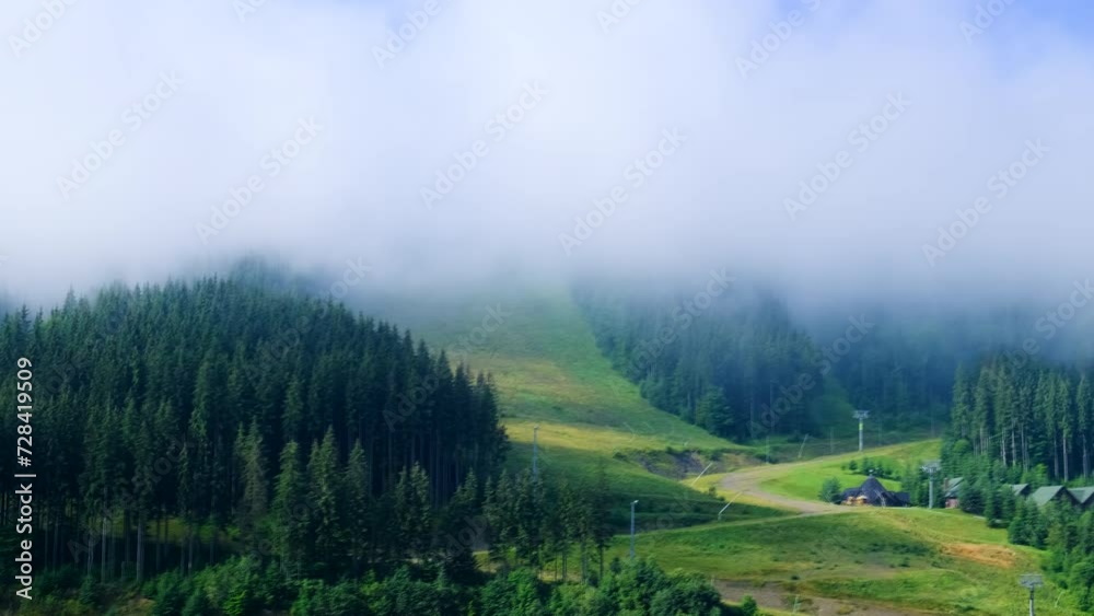 fog over the mountains. Selective focus. fog over the mountains. Selective focus.
