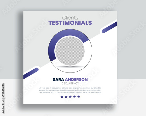 Customer feedback testimonial social media post web banner template	