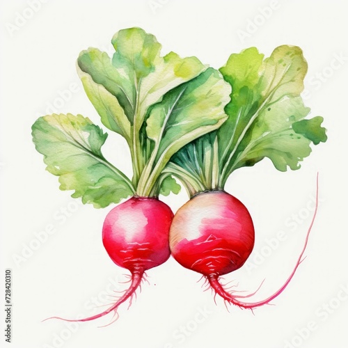 watercolor radish 