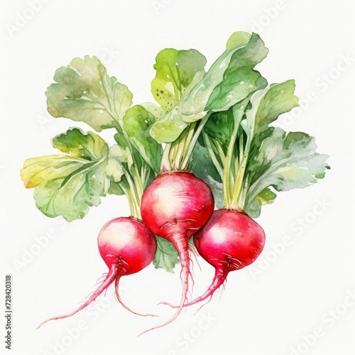 watercolor radish 