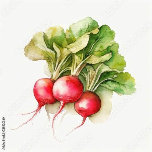 watercolor radish 