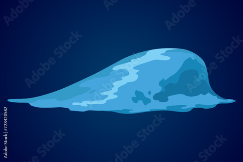 Animation water wave frame. Water splash for animation and visual effects. Sea or ocean wave with drops or splatters. Cartoon vector illustration