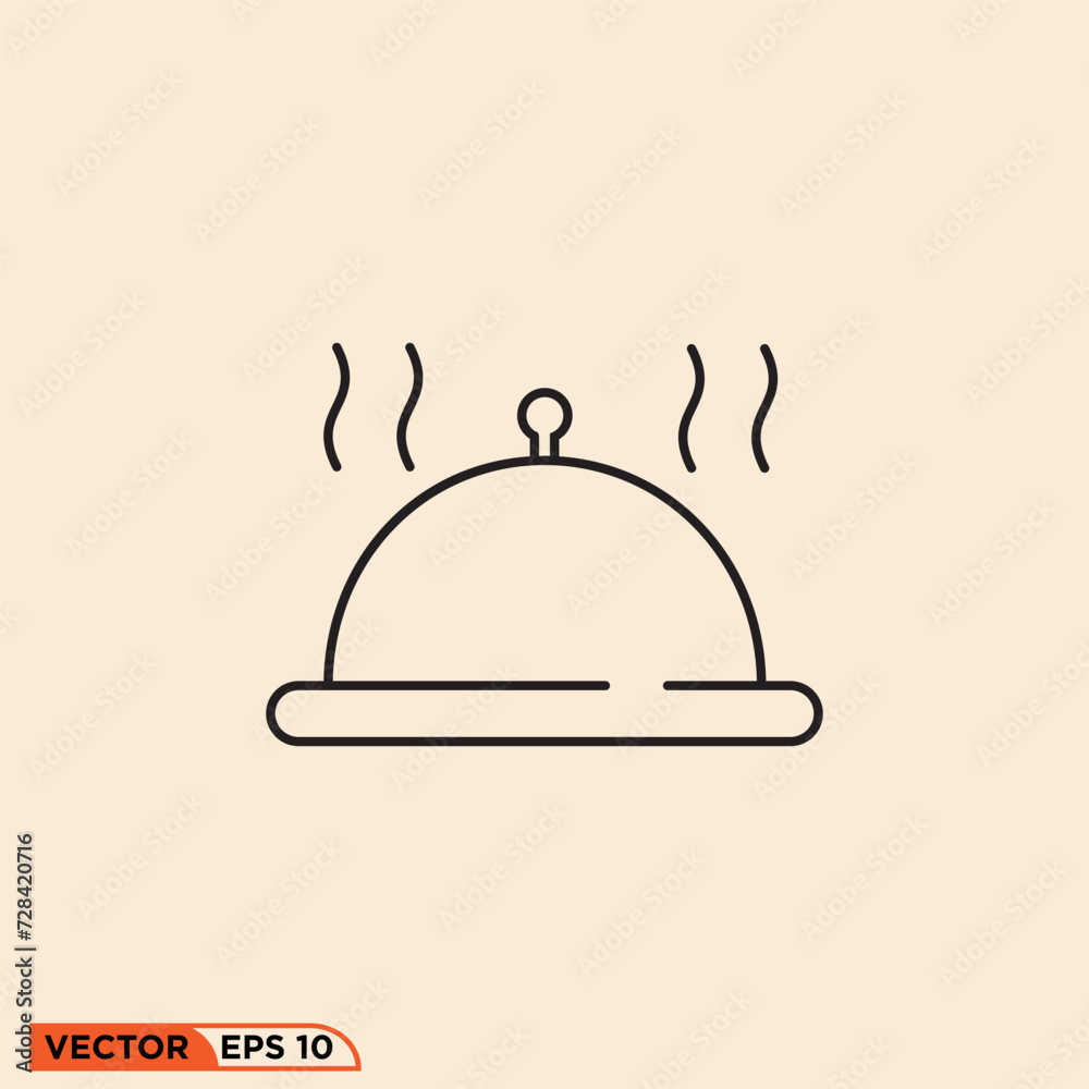 Dish icon design vector graphic of template, sign and symbol, line style Dish icon design vector graphic of template, sign and symbol, line style