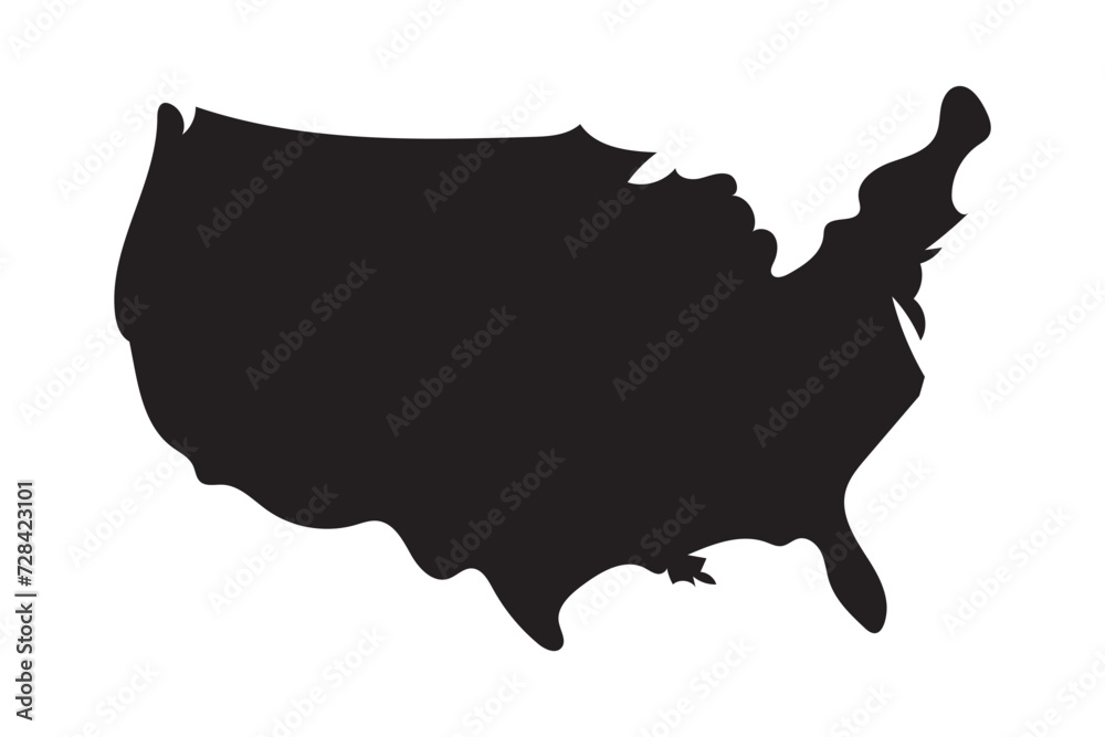 country map silhouette of the USA country country map silhouette of the USA country