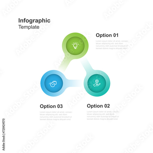 Design template infographic vector element 3 step triangle concept suitable for web presentation and business information