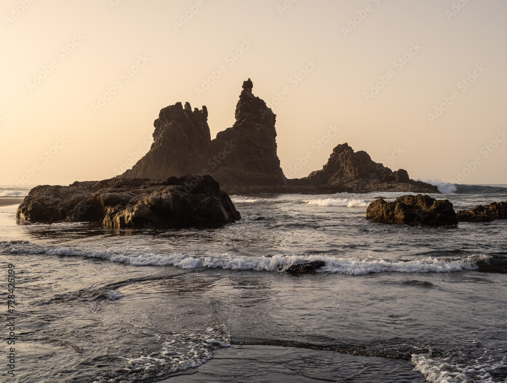 Beach Playa de Benijo on Tenerife