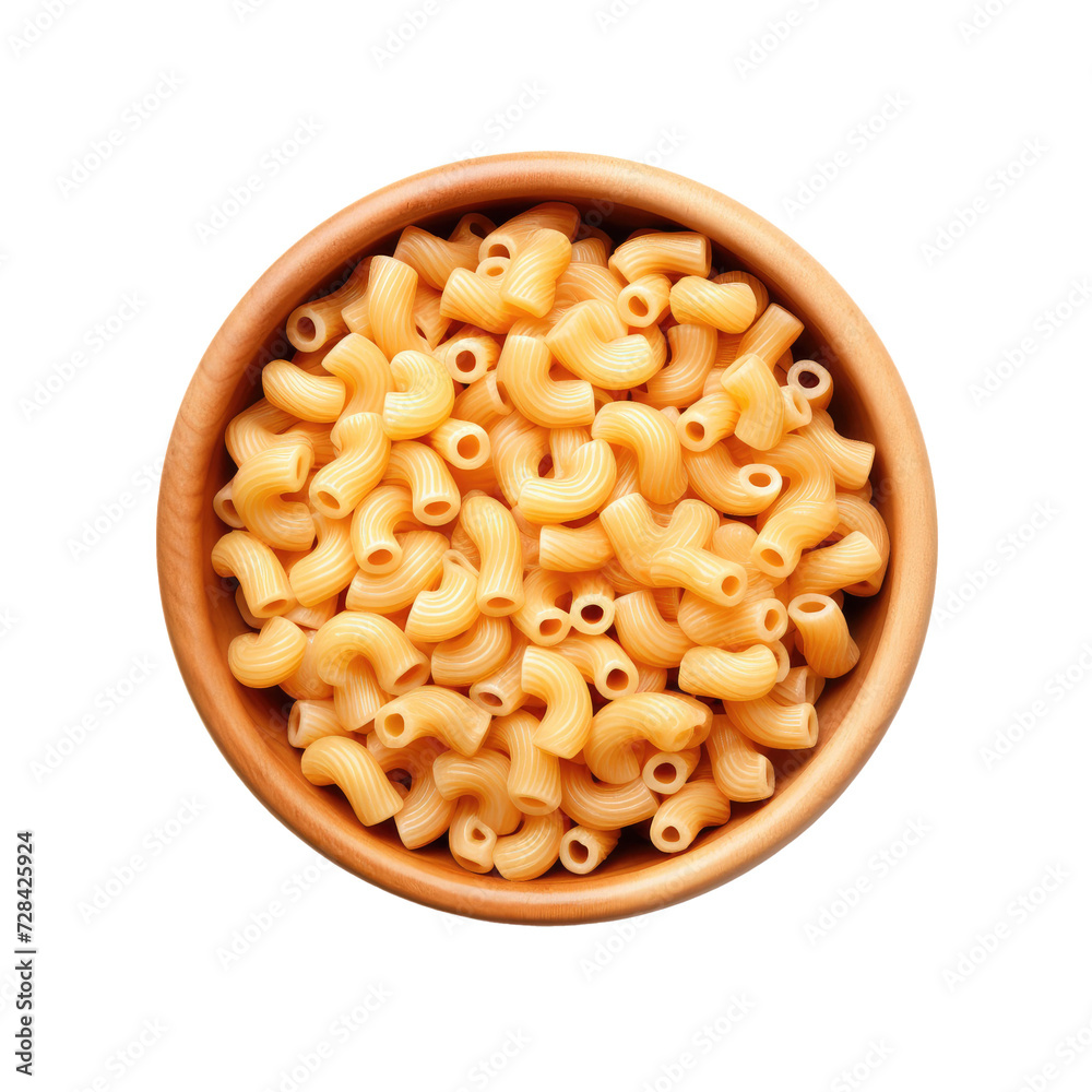 A Bowl of Dry Pasta Rotini Isolated on a Transparent Background A Bowl of Dry Pasta Rotini Isolated on a Transparent Background